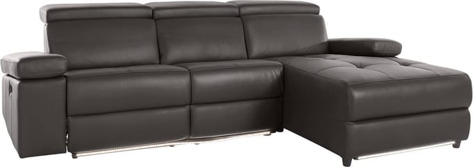 Rayland-Loungebank Rechts - Handmatig - Bruin PU