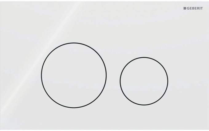 Geberit Sigma40 bedieningsplaat - 2-toets spoeling - extra dun - ronde knoppen - glas - glans wit