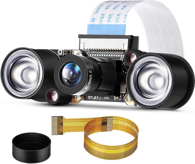 Compatibele Raspberry Pi Camera met 5MP OV5647 Sensor, HD Video, Nachtzicht en Infraroodondersteuning voor RPi 1, 2, 3, Zero en B+