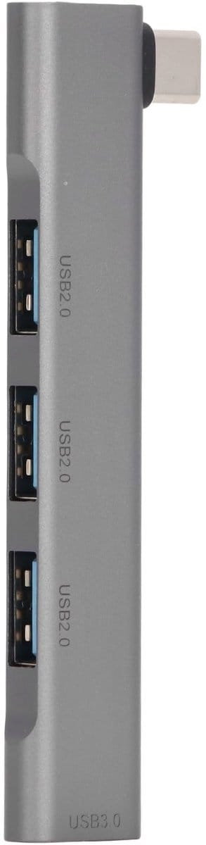 Allecto - USB C-dockingstation - Type C Hub - 4 Poorten USB 3.0 - Grijs - Mini USB-hub - Desktopextensie - Aluminium