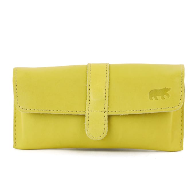 Bear Design Weta Leren Brillenkoker - Butter Yellow