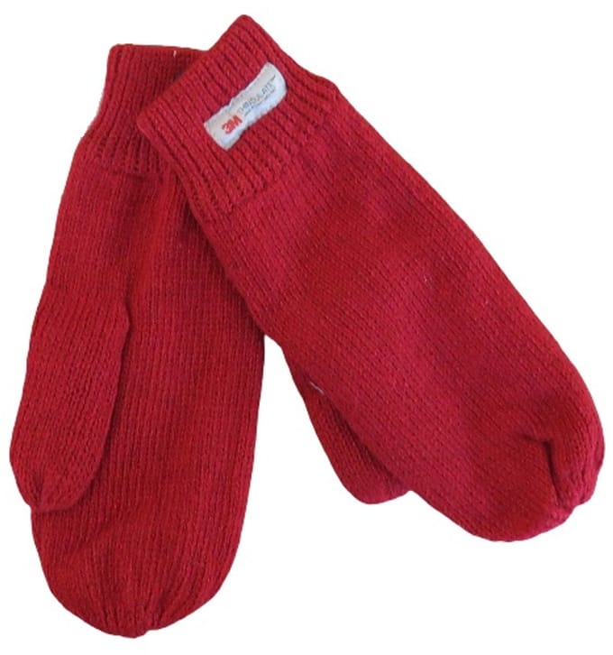 Thinsulate want dames gebreid donker rood - 30% wol