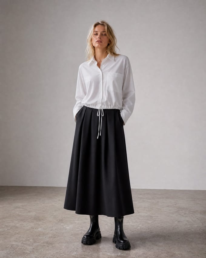Mercedes skirt technical jersey | Black - Black / S