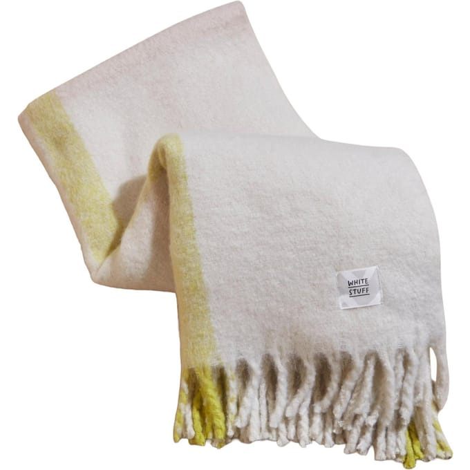 White Stuff Check Supersoft Throw Natural Multi Maat: OS | Outlet | Dames | Wit