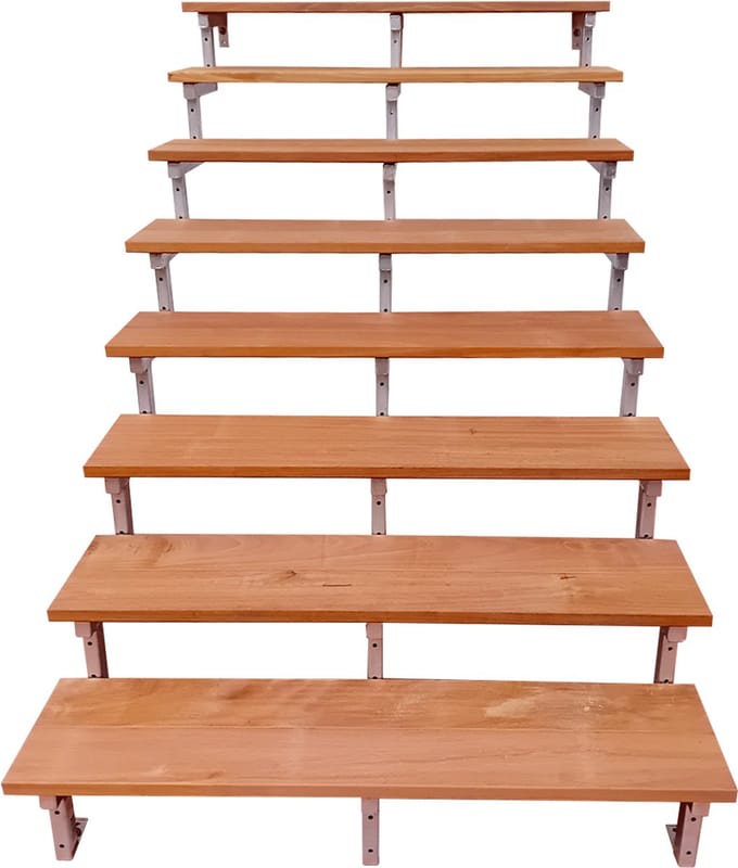 BALI Stalen buitentrap H139cm - 8 treden hardhout breedte 140cm