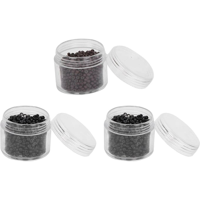 3 Flessen 3,0 mm Siliconen Micro Links Ringen Kralen Klein Comfortabel Haarverlenging Gereedschap (1#3#5#) white