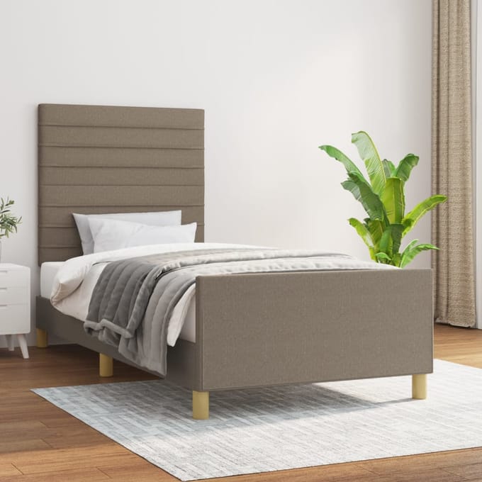 vidaXL - Bedframe - zonder - matras - 100x200 - cm - stof - taupe