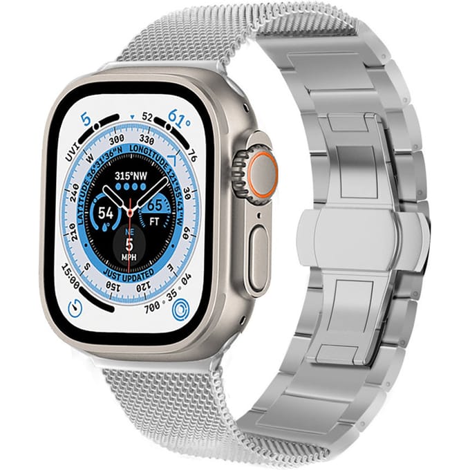 Apple Watch Ultra stalen Milanese band (zilver)