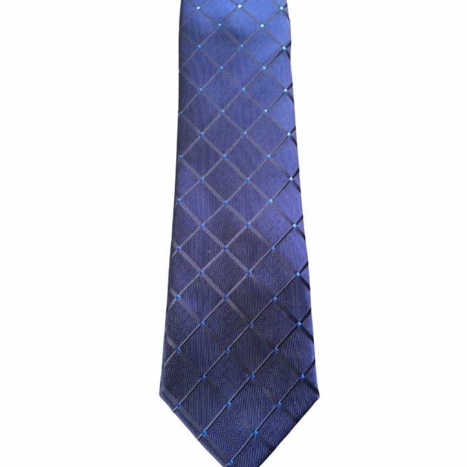 Stropdas- Blauw- Zijde- Wieber motief - Charme Bijoux