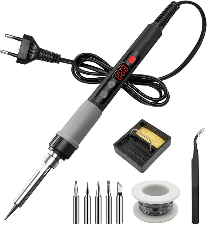 Krachtige Soldeerbout Set met Instelbare Temperatuur en LCD-Display - Compleet Elektrisch Gereedschap