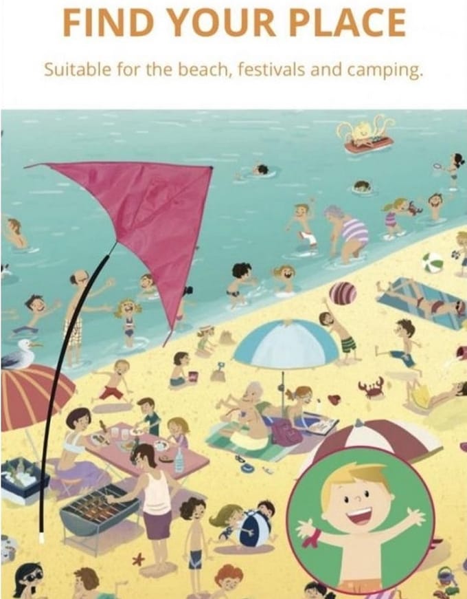 Kite Finder - Strand Vlieger - vind je ouders op het strand terug