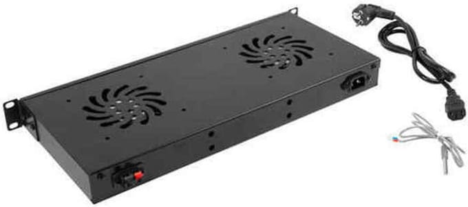 Lanberg AK-1502-B - 1U Fan Unit with LCD