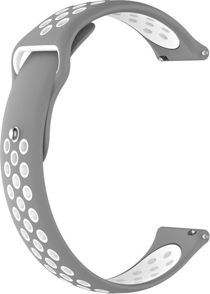 KELERINO. Siliconen horlogebandje - Universeel 22 mm - Grijs / Wit