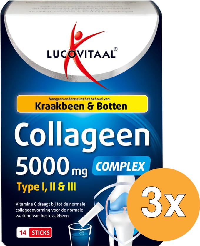 3x Lucovitaal Collageen Complex 5000mg (14 sticks)