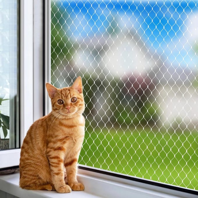 NBAP® Kattennet Balkon - Kattengaas - Wit