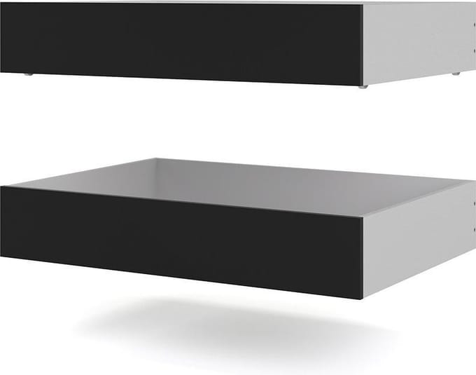 Nada bed 2 bedlades breedte 99 cm, matzwart.