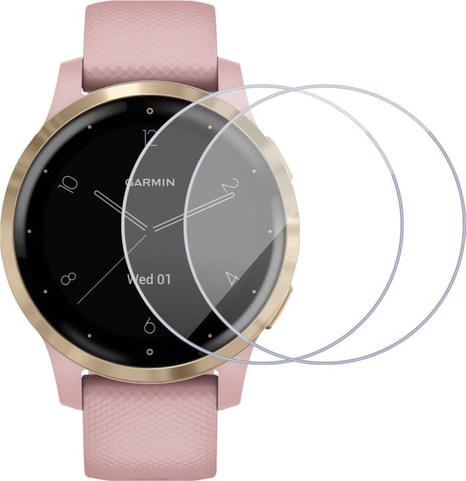 2x Screenprotector geschikt voor Garmin Vivoactive 4S - Folie Screen Protector geschikt voor Garmin Vivoactive 4S