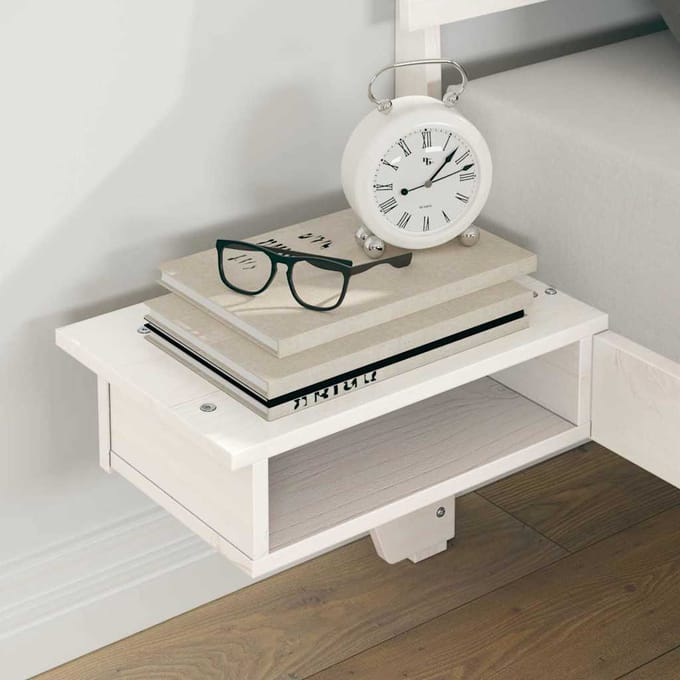 vidaXL - Bedframe - met - hoofdeinde - Wit - 180 - x - 200 - cm - Massief - grenenhout