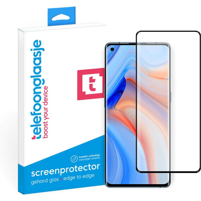 OPPO Reno 4 Pro screenprotector gehard glas Edge to Edge