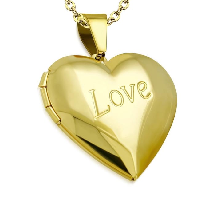 Amanto Ketting Boja G - 316L Staal - Medaillon - Hart - Ø30mm - 45cm