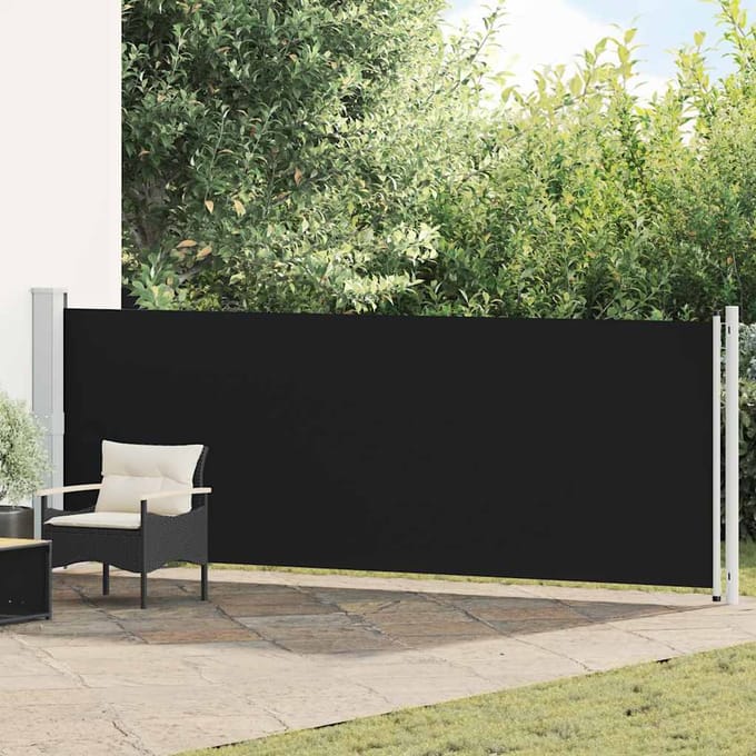 vidaXL - Tuinscherm - uittrekbaar - 140x600 - cm - zwart