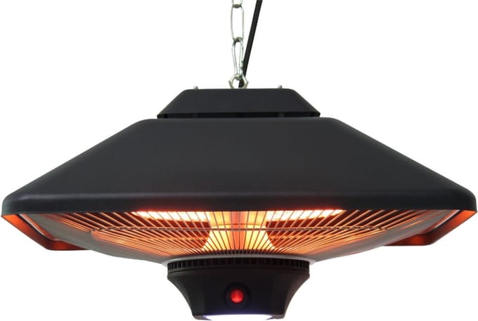 Terrasverwarmer met afstandbediening - Heater - Terrasheater - 2000 Watt - Zwart