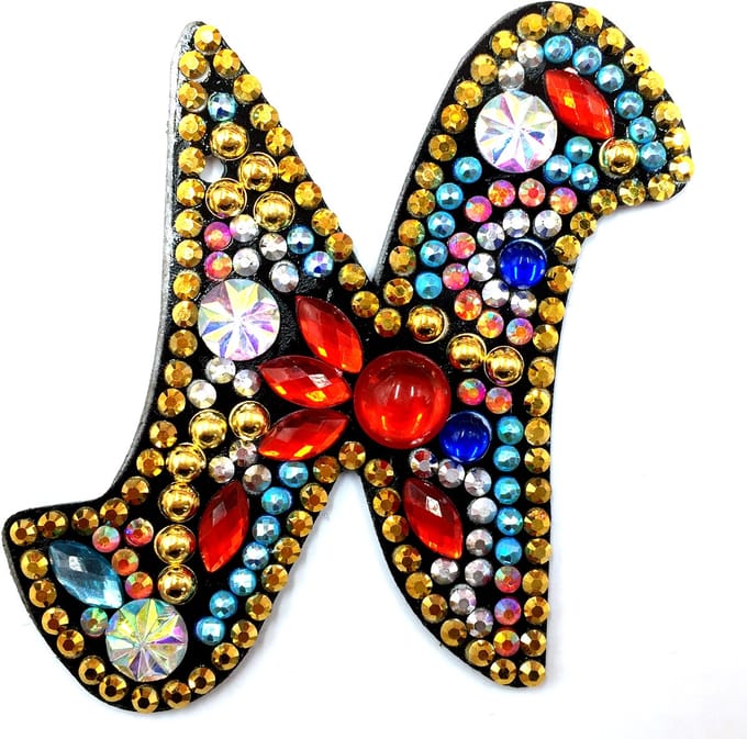 Sleutelhanger letter N - Diamond painting - compleet pakket - Diamond painting by Wietske