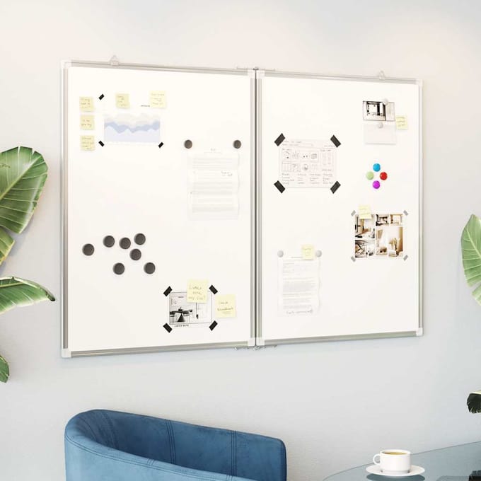 vidaXL - Whiteboard - magnetisch - inklapbaar - 100x80x1,7 - cm - aluminium