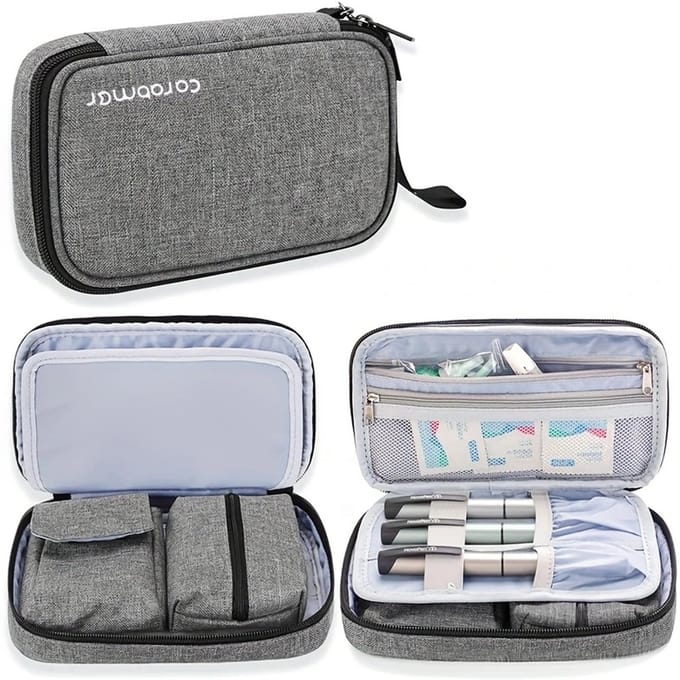 @ Lu’s Today® – Basic Medical Essentials – Insuline Koeltas – Grijs – Compact & Reisklaar
