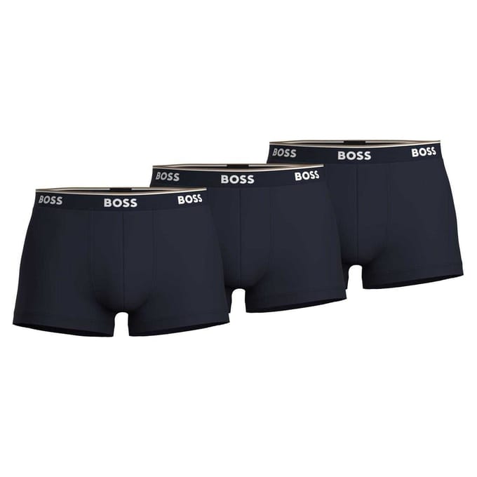 Boss Heren Bodywear Logo Boxershorts (Set van 3) (Blauw)