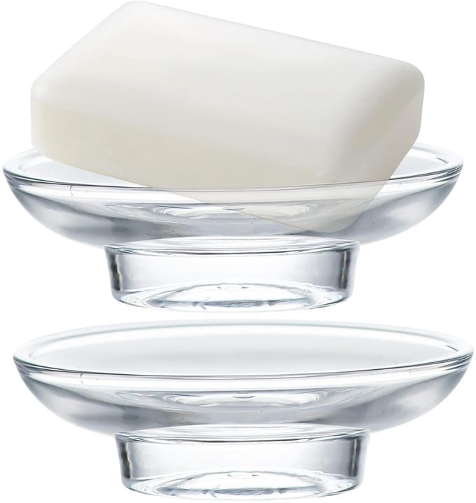 Elegante zeepdoos - Hoogwaardig glas - Antislip ontwerp - 2 stuks
