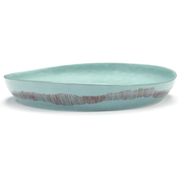 Serax Feast Dienblad M - azure / stripes rood