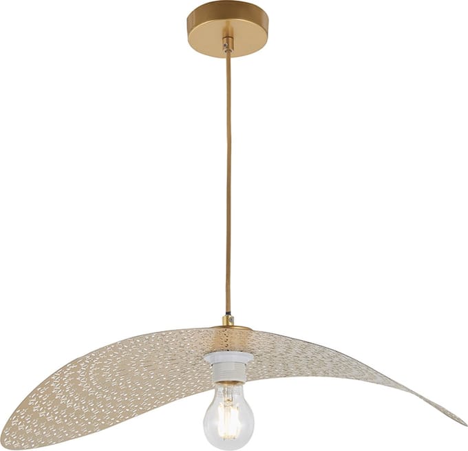 Olucia - SIENNA - Hanglamp - Messing - Vorm: Rechthoek