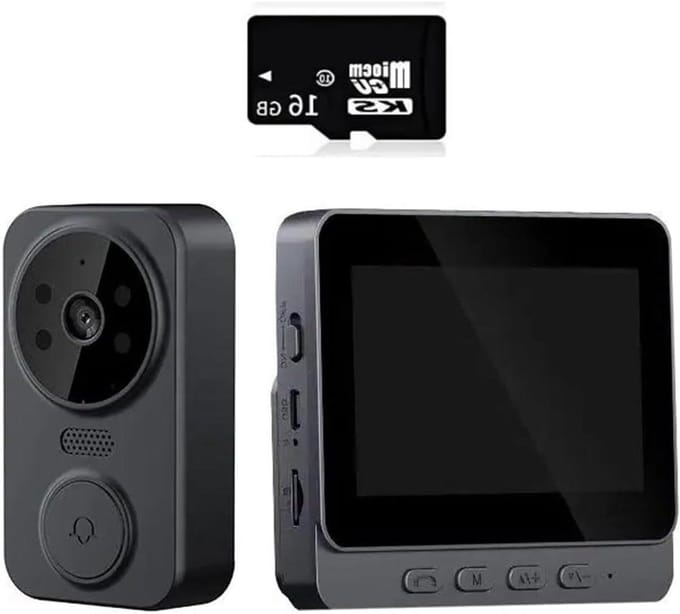 Videodeurbel - Slimme Deurbel - Huisbeveiliging - 2-weg Audio - 4.3 inch IPS - Zwart