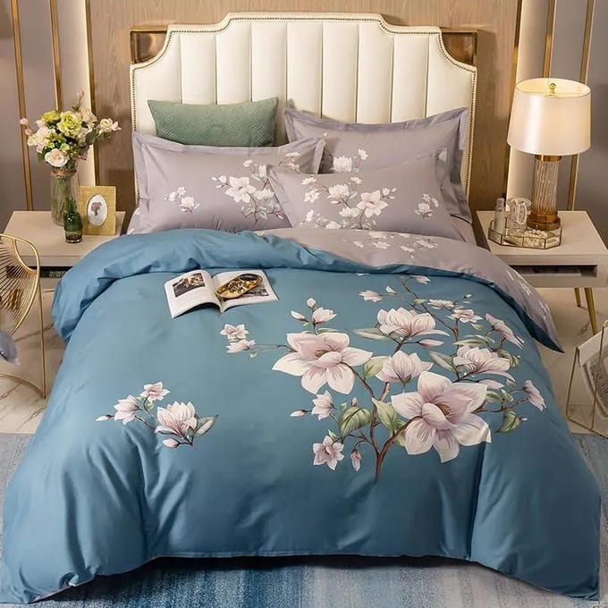 Housse de couette en sergé de coton quatre pièces Housse de couette double pour lit de mariage Twin(4pcs/set)