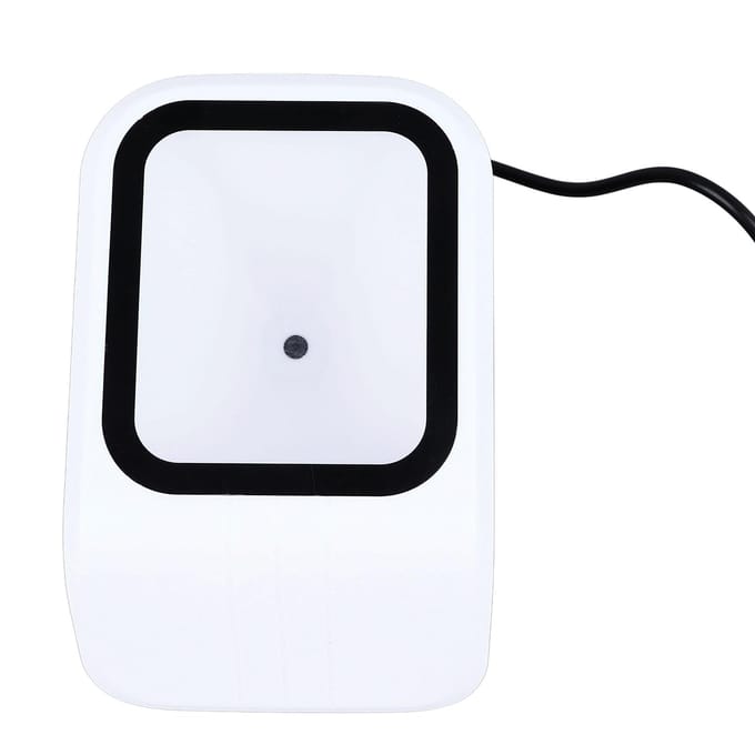 Betaalbox Desktop Scanner Spraakuitzending QR-code Scanapparatuur voor Supermarkt Boekhandel white