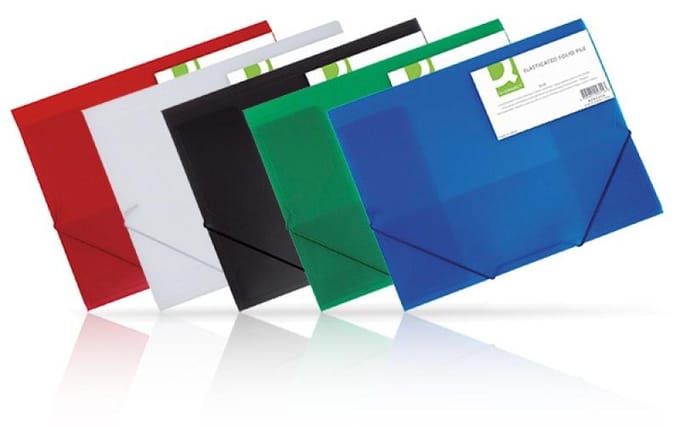 Q-connect Kaart met Elastiek PP A4 400micr 3-Flaps Zwart