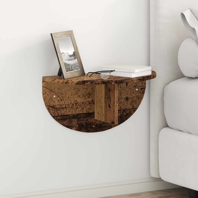 vidaXL - Wandplank - 2 - st - Oudhout - 48 - x - 24 - x - 24 - cm - Bewerkt - hout