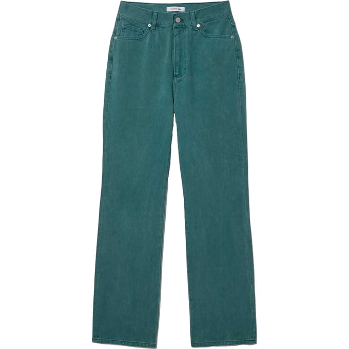 Lacoste Dames/Dames Natuurlijk Geverfde Denim Rechte Benen Jeans (Groen)