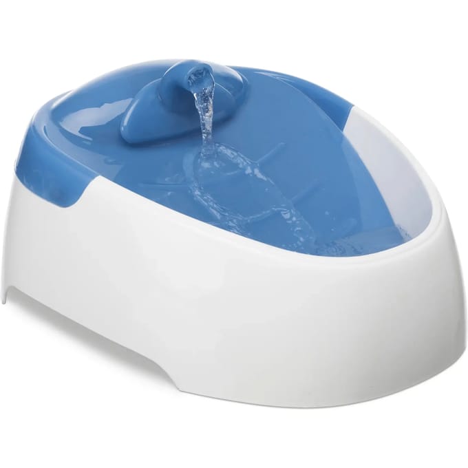 Trixie Drinking Fountain Duo stream Plastic 1 l/20 × 12 × 23 cm Wit/blauw