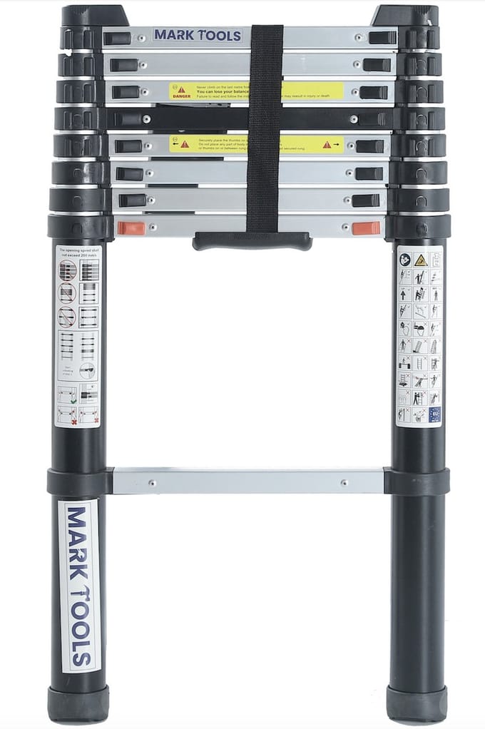 MARK TOOLS PRO - Telescoopladder 2,60 meter - met Soft closing - INCLUSIEF LADDER HOES/TAS