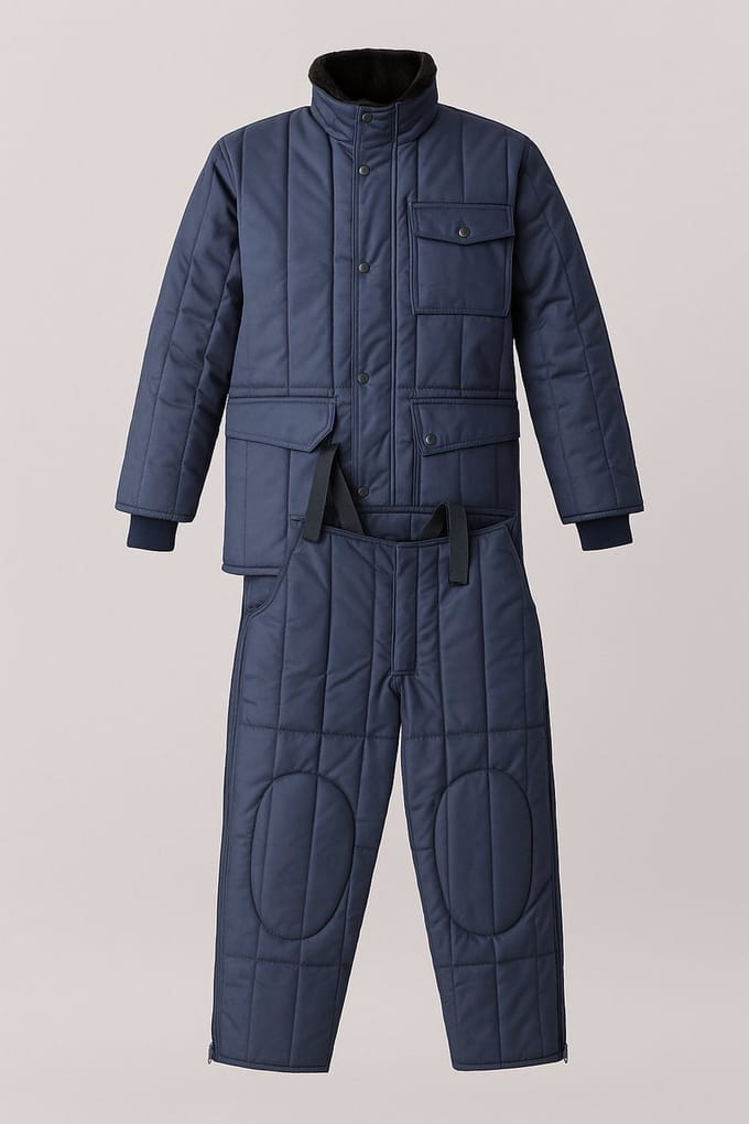 Combinatie winterset – Jas en Broek | Cold-Tex EN 342 | Maat L | Navy | Warme gewatteerde werkset