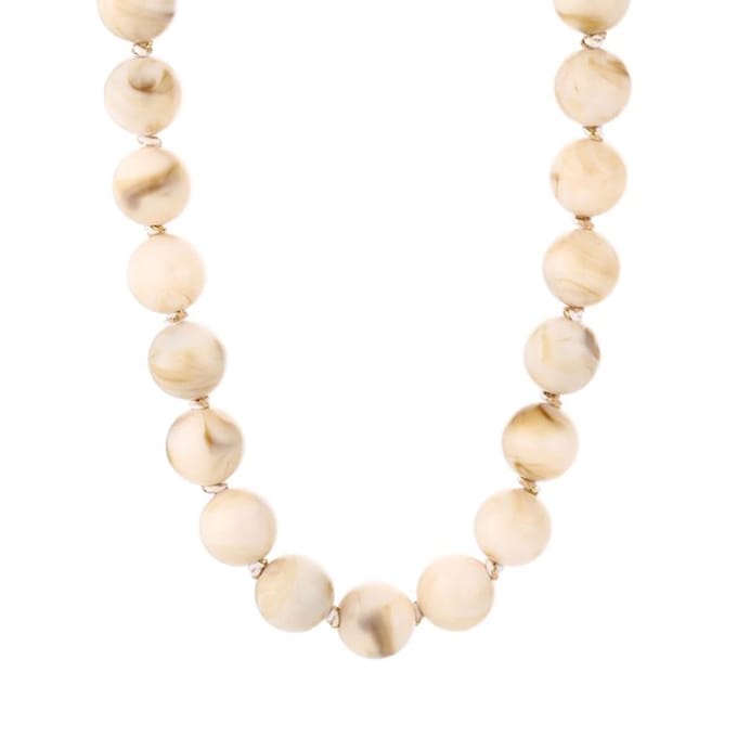 Bijoutheek Collier Kralen Resin Statement Beige