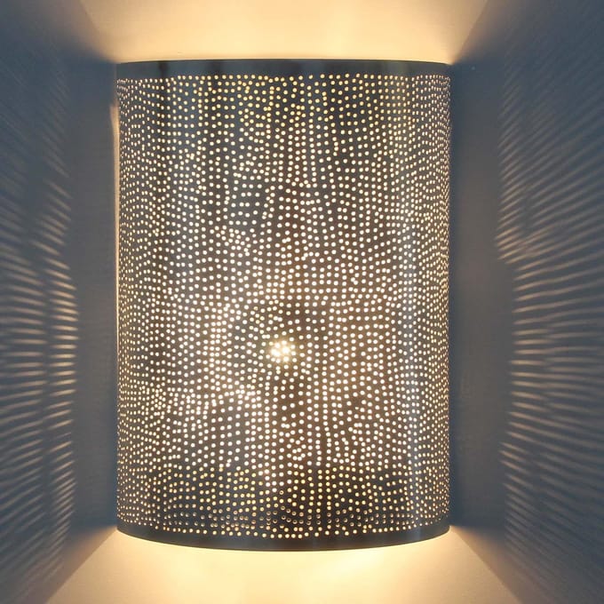 Marokkaanse zilveren wandlamp Yakut