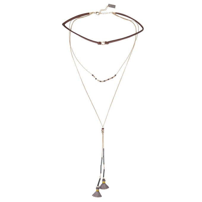 Halsketting | 45 cm | Grijs | Ijzer | Rond | Kraaltjes | Juleeze | JZNL0028