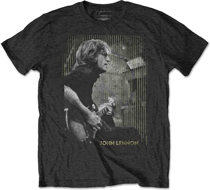 John Lennon - Gibson Heren T-shirt - M - Zwart