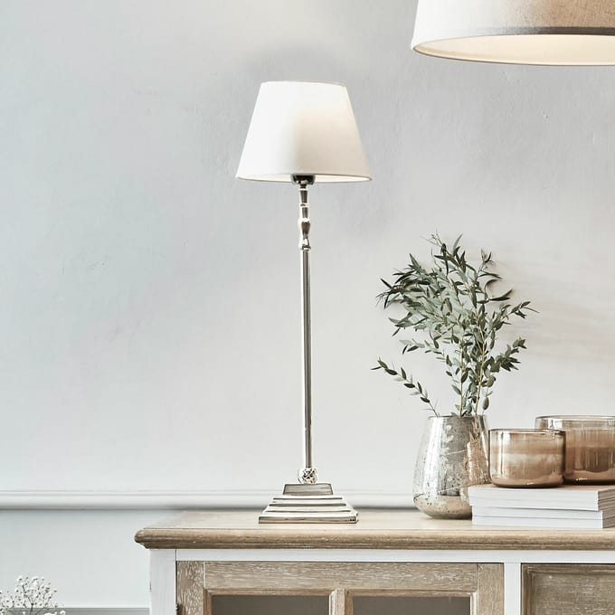 LOBERON Tafellamp Mayfair wit/zilverkleurig