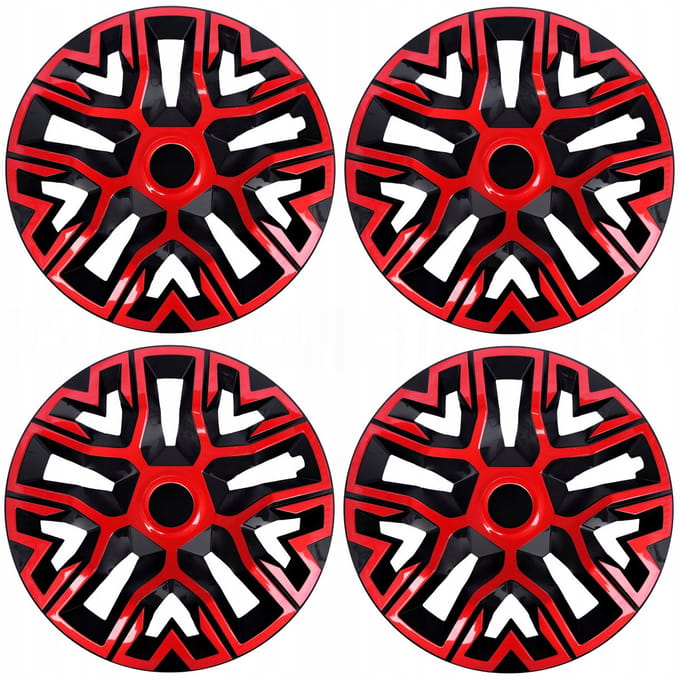 Universele wieldoppen 14'' NRM De Beste Bicolor rood/zwart 4 stuks