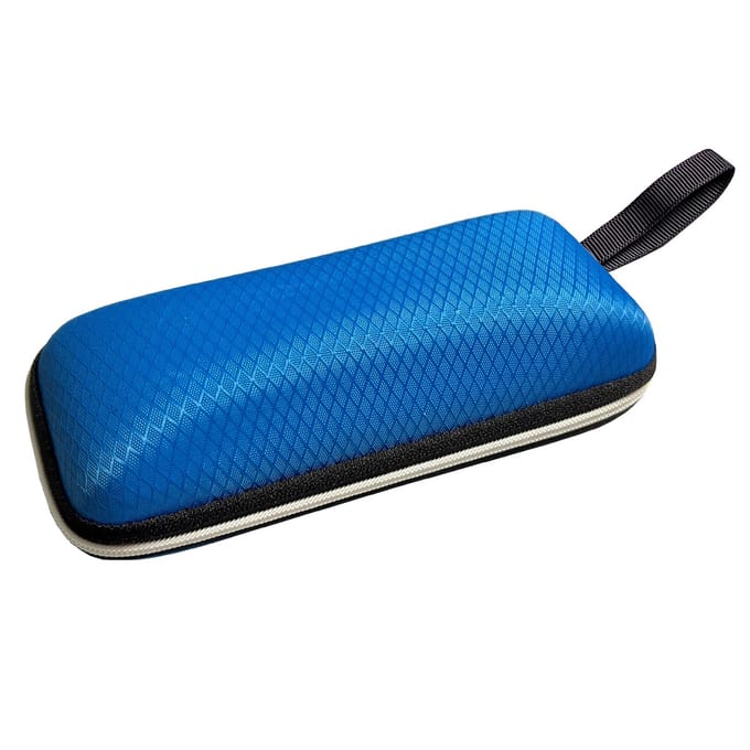 Fako Bijoux® - Brillenkoker - Hard Case - Met Rits - Ruit - Blauw