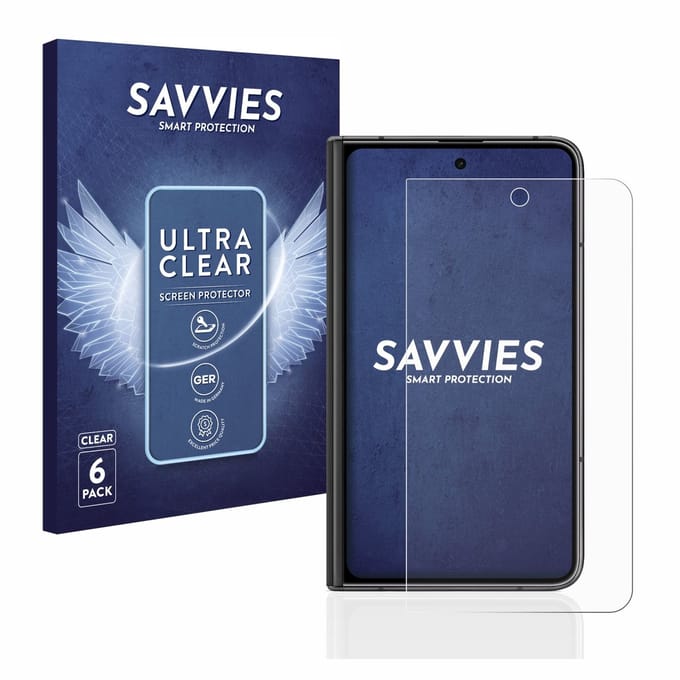 Savvies - Screenprotector voor Google Pixel Fold (Extern Beeldscherm) - Folie Beschermfolie transparant 6 Stuks